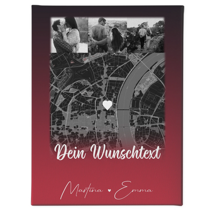 Leinwand Paare mit 4 Fotos Karte Wunschtext Ti Amo personalisiertes Geschenk