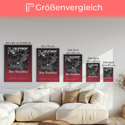 Personalisierte Poster Partner Ti Amo mit 4 Fotos und Karte und Wunschtext