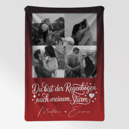 Decke Mit Namen 4 Fotos 1 Herz Foto Ti amo Liebe auf Italienisch personalisiertes Geschenk 7