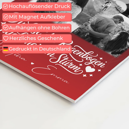Personalisierte Fotoboard Magnet Wandbild mit 4 Fotos und 1 Herz Foto Ti amo Liebe auf Italienisch 4