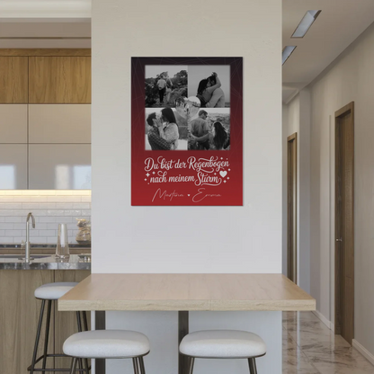 Personalisierte Fotoboard Magnet Wandbild mit 4 Fotos und 1 Herz Foto Ti amo Liebe auf Italienisch 8