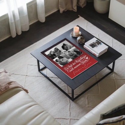 Personalisierte Fotoboard Magnet Wandbild mit 4 Fotos und 1 Herz Foto Ti amo Liebe auf Italienisch