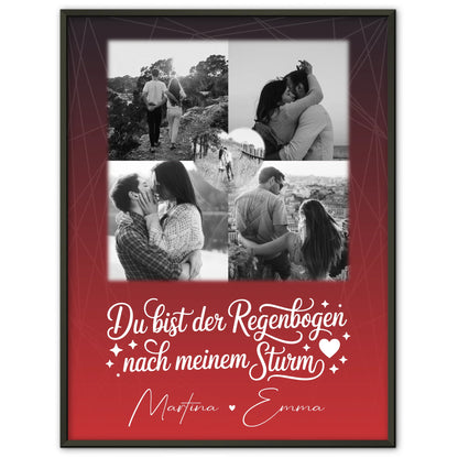 Liebes Poster mit 4 Fotos und 1 Herz Foto personalisiert Ti amo Liebe auf Italienisch