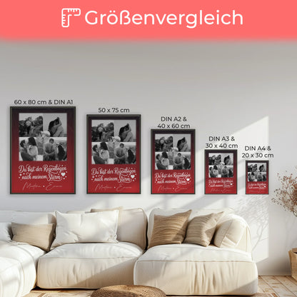 Liebes Poster mit 4 Fotos und 1 Herz Foto personalisiert Ti amo Liebe auf Italienisch