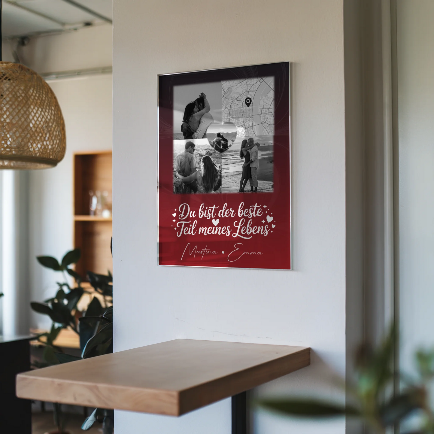 Personalisierte Geschenke mit Foto Mit Acrylglas 3 Fotos und Herz Karte Real Love Storys Never End