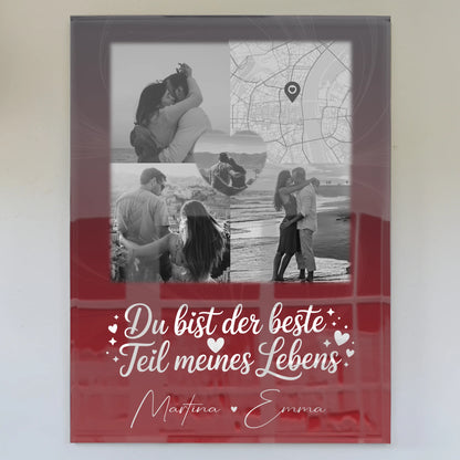 Personalisierte Geschenke mit Foto Mit Acrylglas 3 Fotos und Herz Karte Real Love Storys Never End