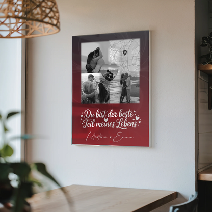 Personalisierte Geschenke mit Foto Mit Acrylglas 3 Fotos und Herz Karte Real Love Storys Never End