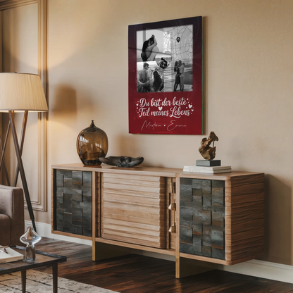 Personalisierte Geschenke mit Foto Mit Acrylglas 3 Fotos und Herz Karte Real Love Storys Never End