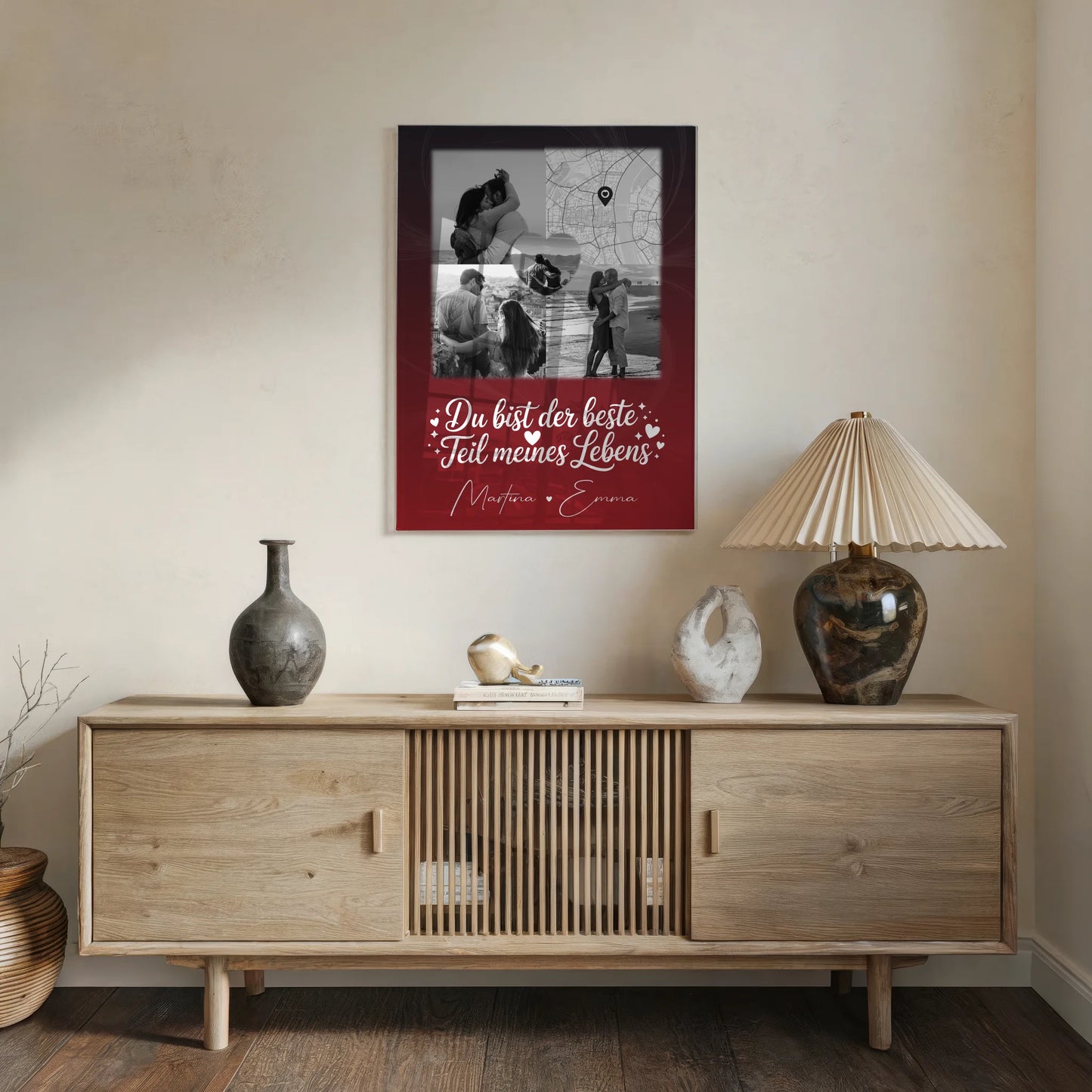 Personalisierte Geschenke mit Foto Mit Acrylglas 3 Fotos und Herz Karte Real Love Storys Never End