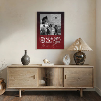 Personalisierte Geschenke mit Foto Mit Acrylglas 3 Fotos und Herz Karte Real Love Storys Never End