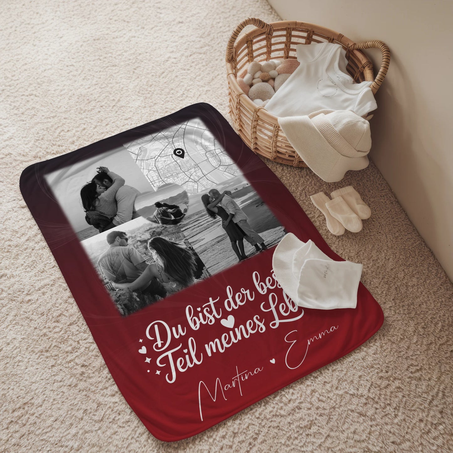 Kuscheldecke Mit Namen Und Motiv 3 Fotos 1 Herz Foto Karte Real Love Storys Never End 2