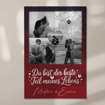 Magnetposter Fotoboard mit 3 Fotos und Herz Foto Karte Real Love Storys Never End 1