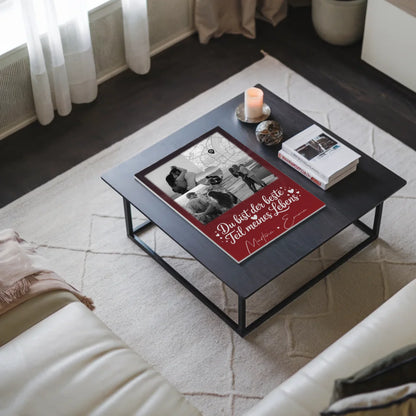 Magnetposter Fotoboard mit 3 Fotos und Herz Foto Karte Real Love Storys Never End 3