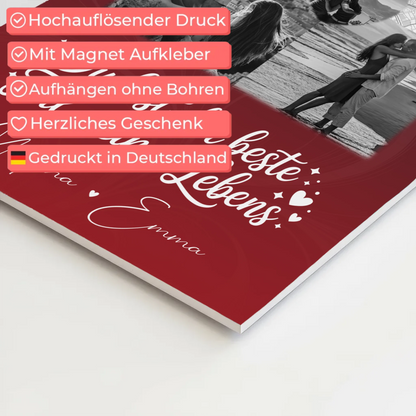Magnetposter Fotoboard mit 3 Fotos und Herz Foto Karte Real Love Storys Never End 10