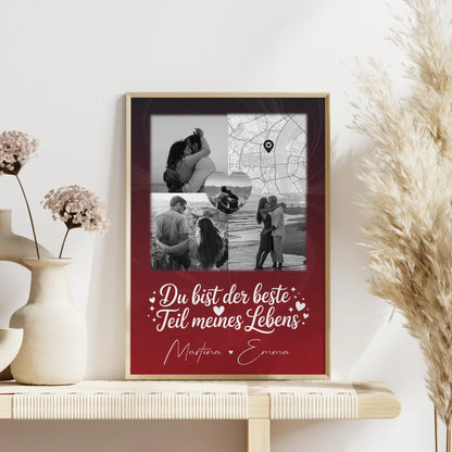 Liebes Poster Real Love Storys Never End mit 3 Fotos und 1 Herz Foto Karte