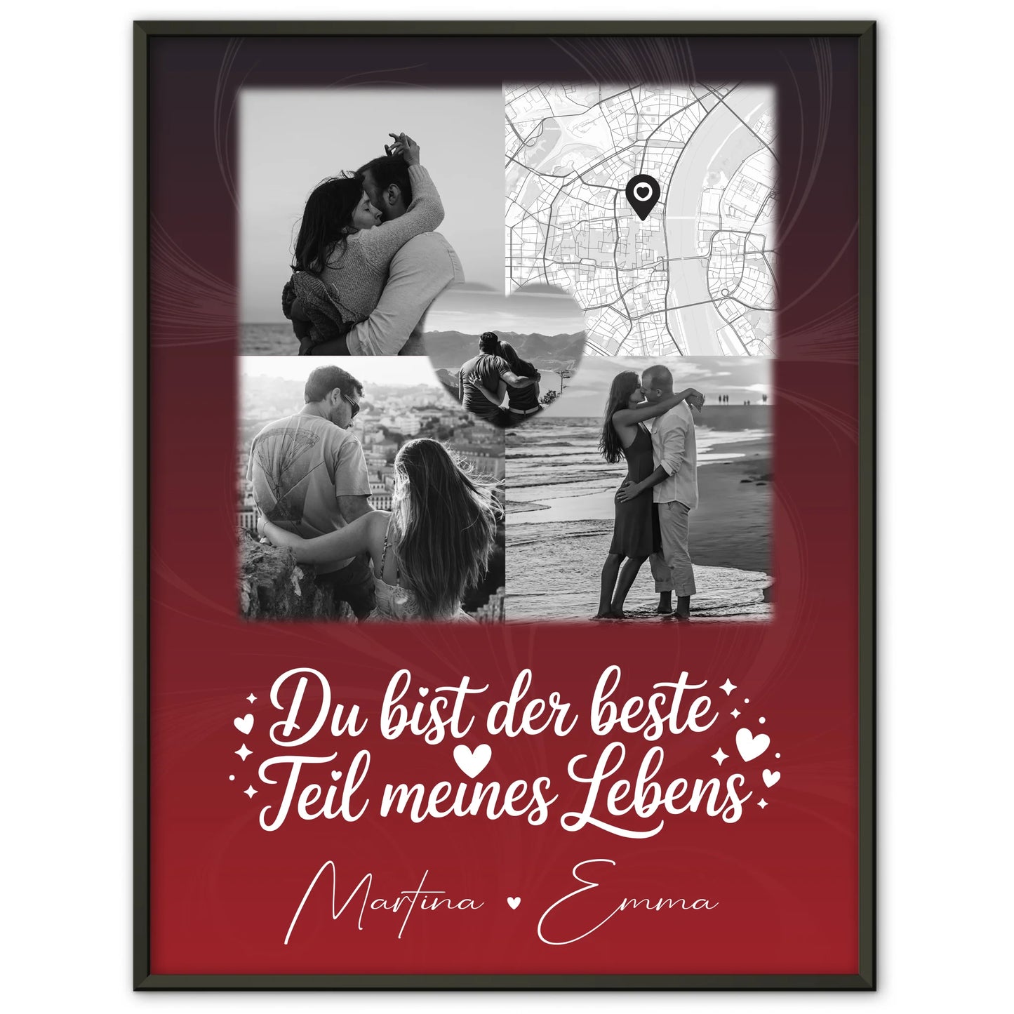 Liebes Poster Real Love Storys Never End mit 3 Fotos und 1 Herz Foto Karte