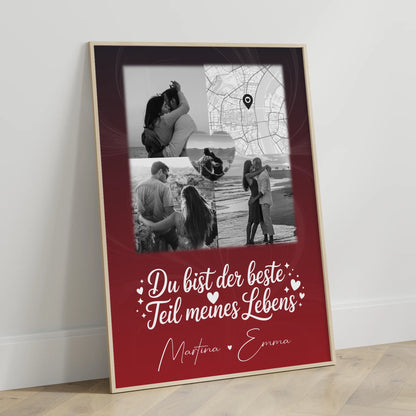 Liebes Poster Real Love Storys Never End mit 3 Fotos und 1 Herz Foto Karte