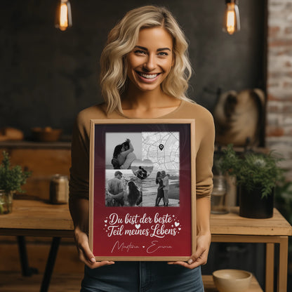 Liebes Poster Real Love Storys Never End mit 3 Fotos und 1 Herz Foto Karte