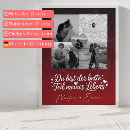 Liebes Poster Real Love Storys Never End mit 3 Fotos und 1 Herz Foto Karte