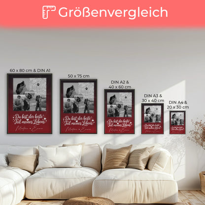 Liebes Poster Real Love Storys Never End mit 3 Fotos und 1 Herz Foto Karte