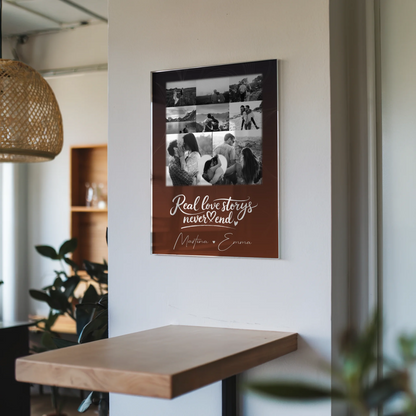Personalisierte Geschenke mit Foto Acrylglas 8 Fotos und Herz Motiv Together