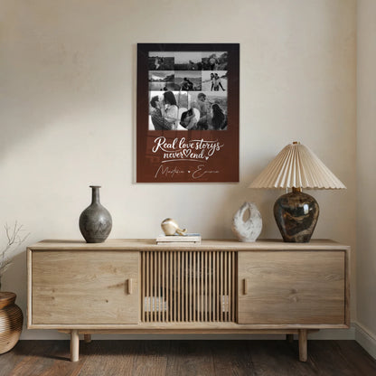 Personalisierte Geschenke mit Foto Acrylglas 8 Fotos und Herz Motiv Together