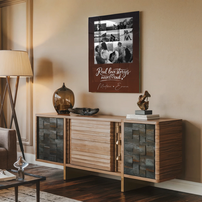 Personalisierte Geschenke mit Foto Acrylglas 8 Fotos und Herz Motiv Together