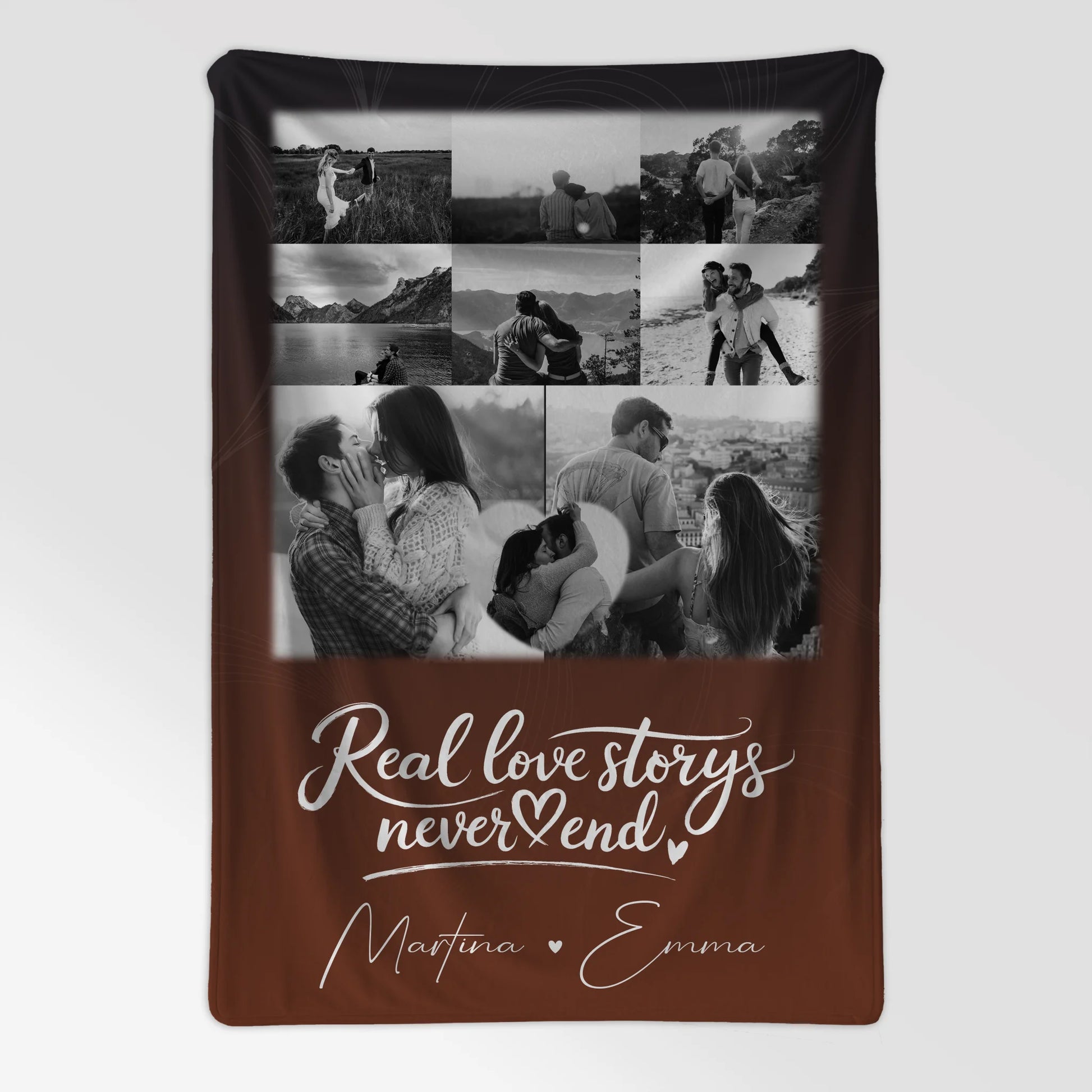 Decke Mit Namen 8 Fotos und 1 Herz Foto Together Personalisiertes Geschenk 7
