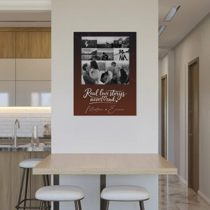 Personalisiertes Fotoboard Magnet Poster mit 8 Fotos und 1 Herz Foto Together 8