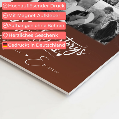 Personalisiertes Fotoboard Magnet Poster mit 8 Fotos und 1 Herz Foto Together 10