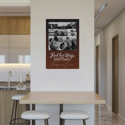 Personalisiertes Fotoboard Magnet Poster mit 8 Fotos und 1 Herz Foto Together