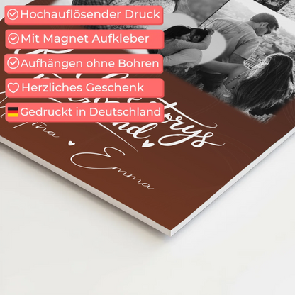 Personalisiertes Fotoboard Magnet Poster mit 8 Fotos und 1 Herz Foto Together