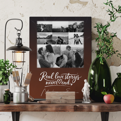 Leinwand Paare mit 8 Fotos und 1 Herz Foto Together personalisiertes Geschenk