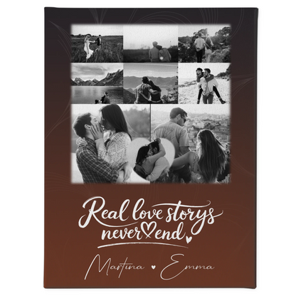 Leinwand Paare mit 8 Fotos und 1 Herz Foto Together personalisiertes Geschenk