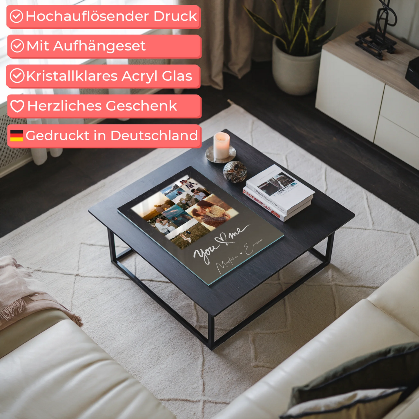 Personalisierte Acrylglas Mit Foto mit 9 Fotos All Of Me Loves All Of You Geschenk