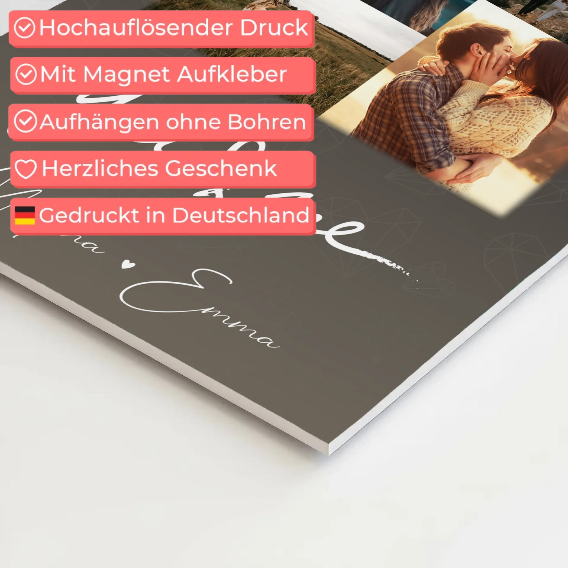 Personalisierbares Fotoboard Poster Magnetisch mit 9 Fotos All Of Me Loves All Of You 10