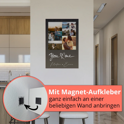 Personalisierbares Fotoboard Poster Magnetisch mit 9 Fotos All Of Me Loves All Of You