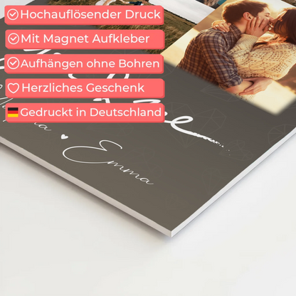 Personalisierbares Fotoboard Poster Magnetisch mit 9 Fotos All Of Me Loves All Of You