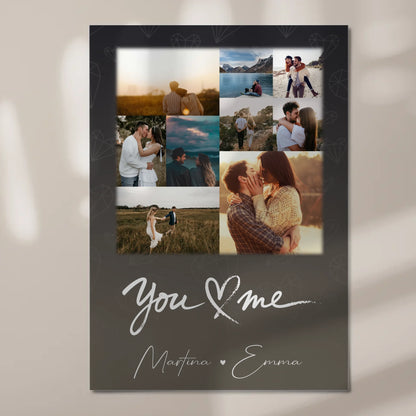 Personalisierbares Fotoboard Poster Magnetisch mit 9 Fotos All Of Me Loves All Of You