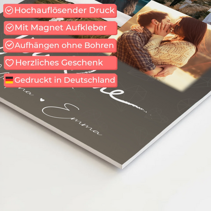 Personalisierbares Fotoboard Poster Magnetisch mit 9 Fotos All Of Me Loves All Of You