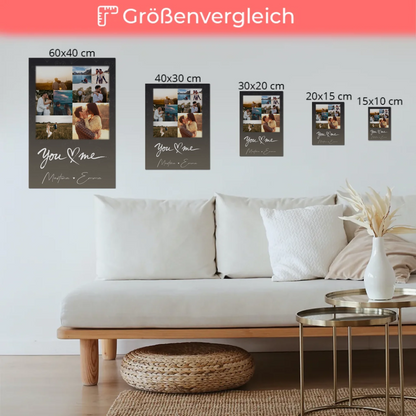 Personalisierbares Fotoboard Poster Magnetisch mit 9 Fotos All Of Me Loves All Of You