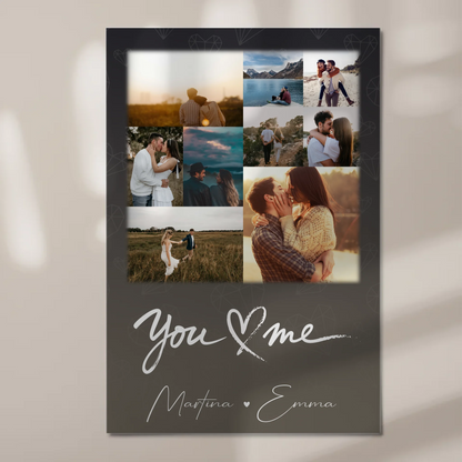 Personalisierbares Fotoboard Poster Magnetisch mit 9 Fotos All Of Me Loves All Of You