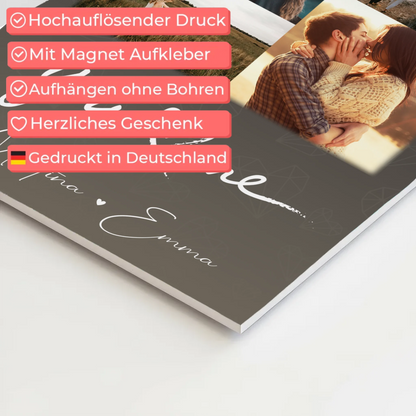 Personalisierbares Fotoboard Poster Magnetisch mit 9 Fotos All Of Me Loves All Of You