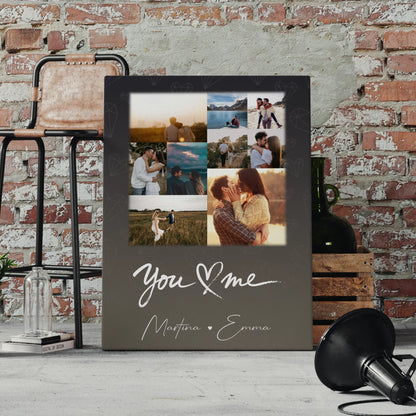 Personalisierte Leinwand Hochzeit mit 9 Fotos All Of Me Loves All Of You Geschenk
