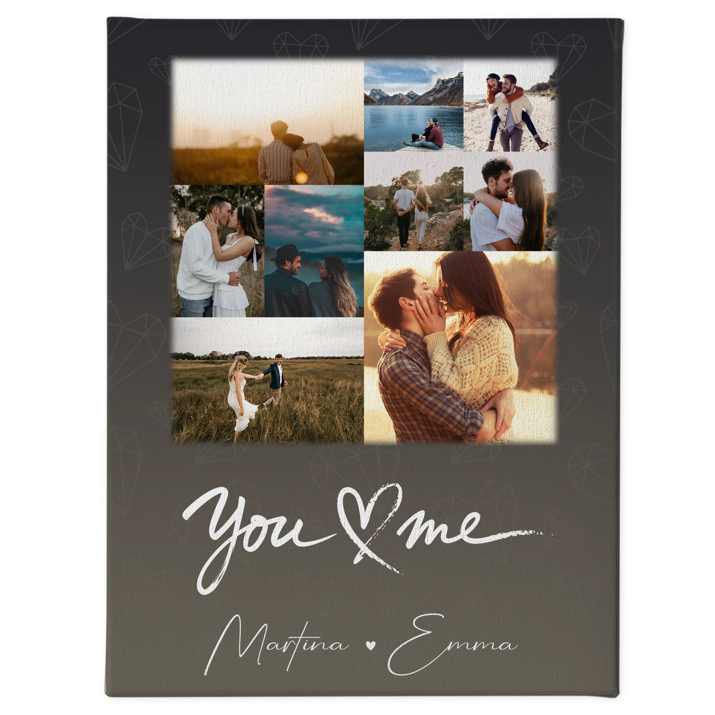 Personalisierte Leinwand Hochzeit mit 9 Fotos All Of Me Loves All Of You Geschenk