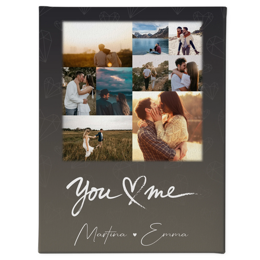 Personalisierte Leinwand Hochzeit mit 9 Fotos All Of Me Loves All Of You Geschenk
