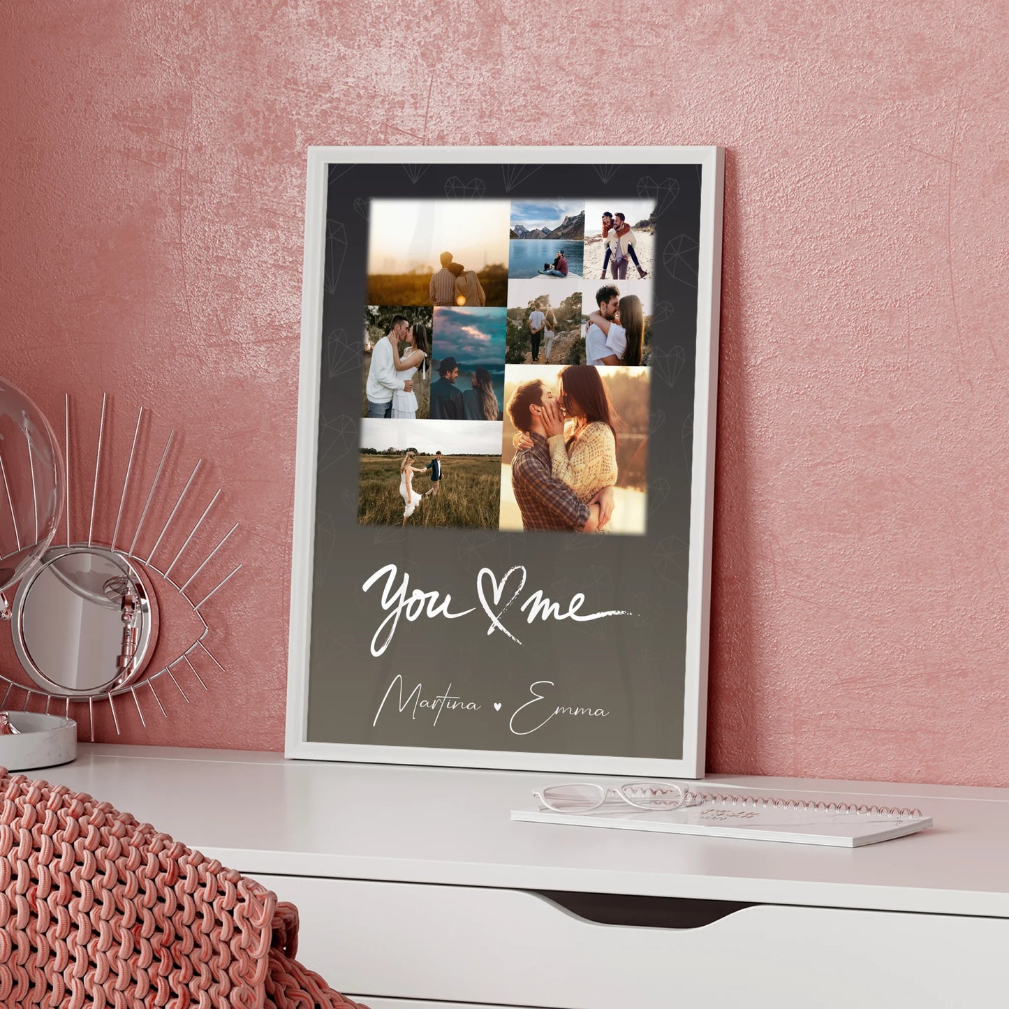 Liebes Poster All Of Me Loves All Of You personalisierte Fotocollage mit 9 Fotos