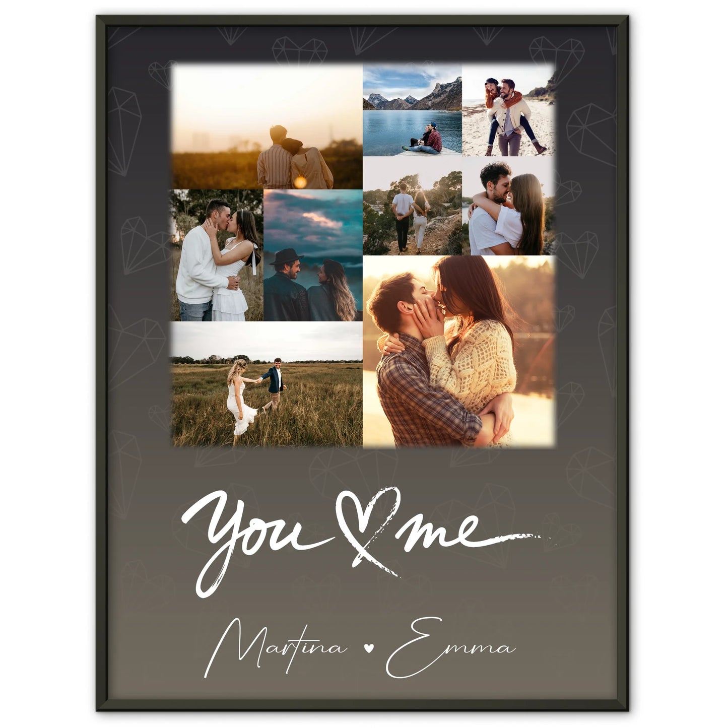 Liebes Poster All Of Me Loves All Of You personalisierte Fotocollage mit 9 Fotos