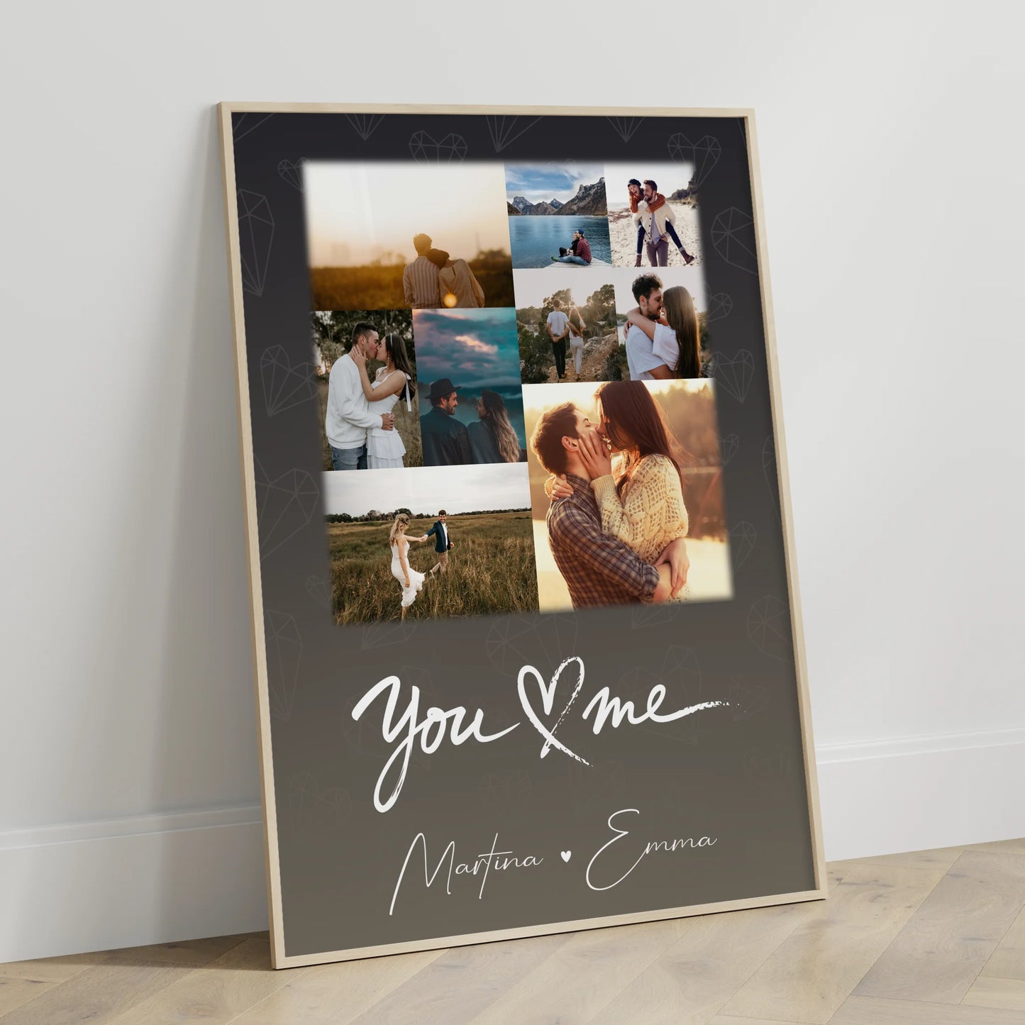 Liebes Poster All Of Me Loves All Of You personalisierte Fotocollage mit 9 Fotos