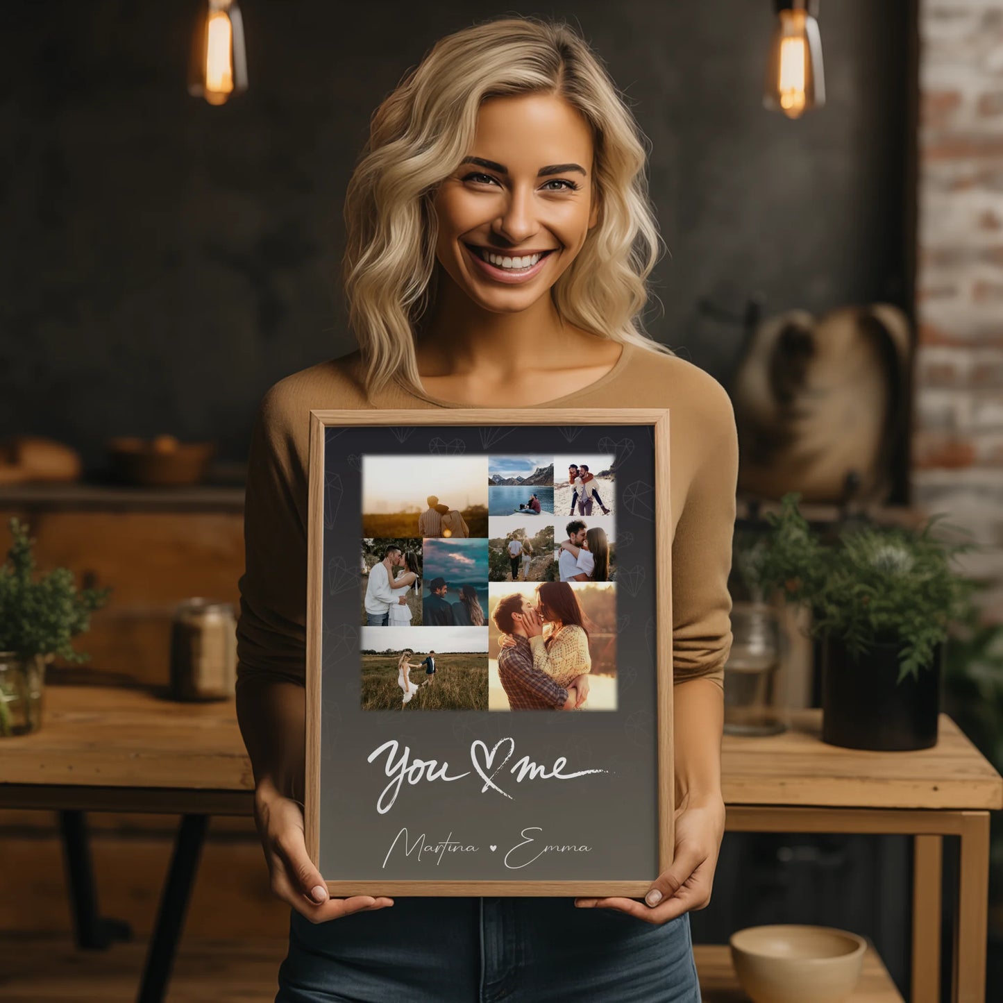 Liebes Poster All Of Me Loves All Of You personalisierte Fotocollage mit 9 Fotos